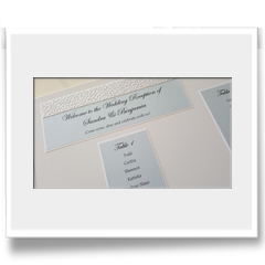 Hand Crafted canvas table seating plan with embossed trim