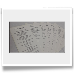 hand crafted customised menus